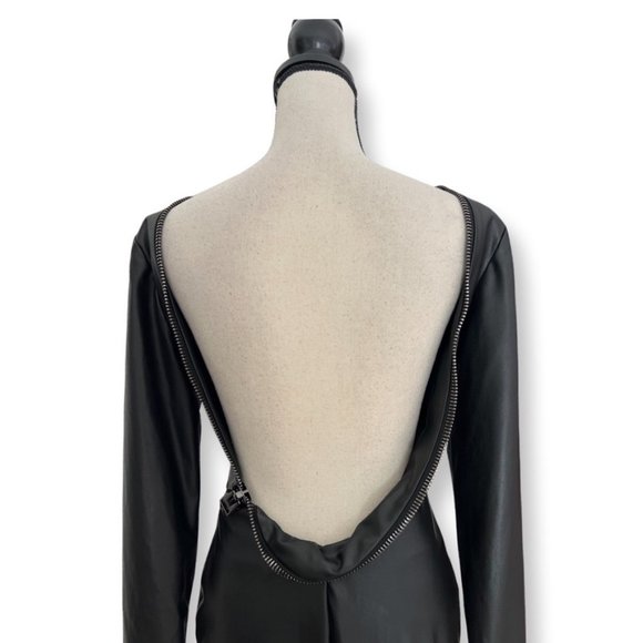 Tom Ford black faux leather black backless dress size 40 - Picture 5 of 12